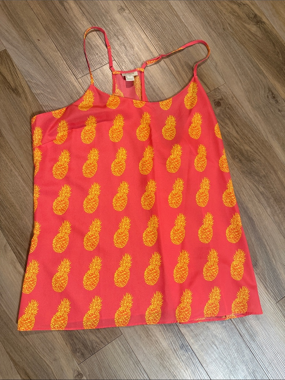J. Crew - Pineapple Print Cami Tank - Coral & Yellow